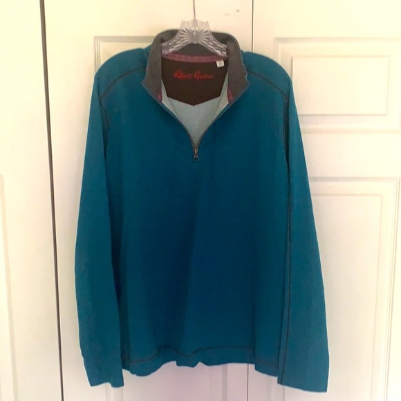 Robert Graham Blue Quarter-Zip Pullover - Picture 2 of 4